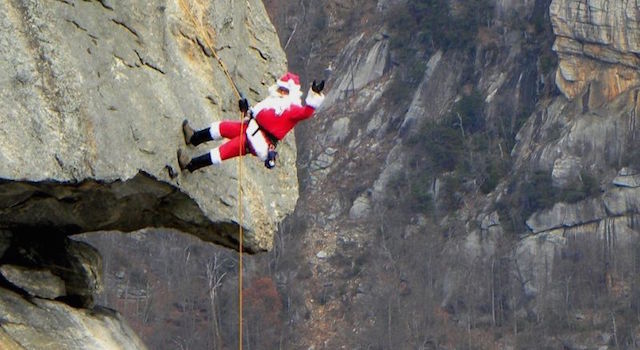 Santa on Chimney Rock