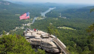 Chimney Rock and Flag