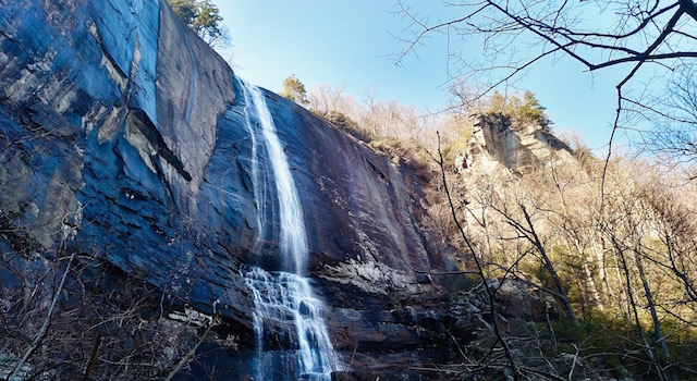 Hickory Nut Falls - Waterfall In Chimney Rock Park Adjacent to Lake Lure